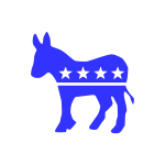 Illustrated blue donkey with white stars